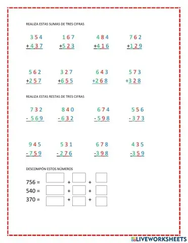 Sumas y restas con levadas- problemas