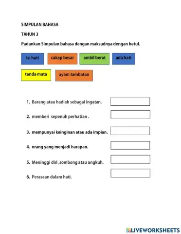 Simpulan Bahasa Tahun 3