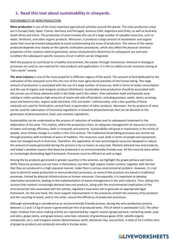 Sustainability in wine production