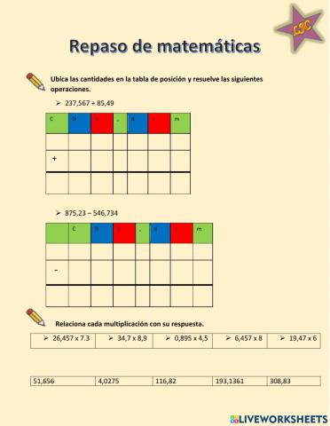 Repaso de matemáticas 6