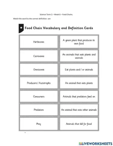 DIS Science Week 6 Food chains