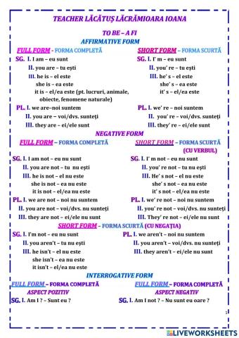 The verb to be AND OTHER AUXILIARY VERBS