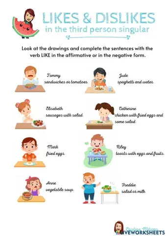 Likes & Disliles in the 3rd person singular