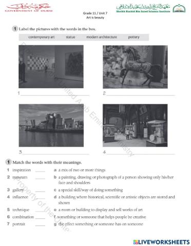 Grade 11 - Unit 7 Art is beauty