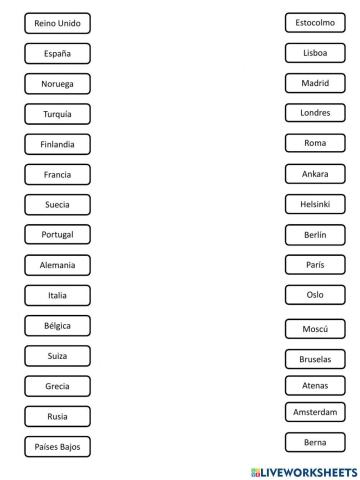 Países y capitales europeas