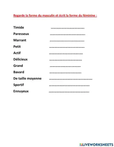 Les adjectifs qualificatifs