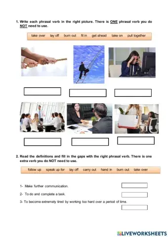 Phrasal verbs for work