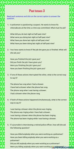 Past tenses 3