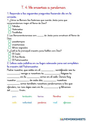 Tema 4: Me enseñas a perdonar