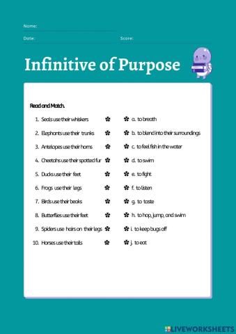 Infinitive of Purpose