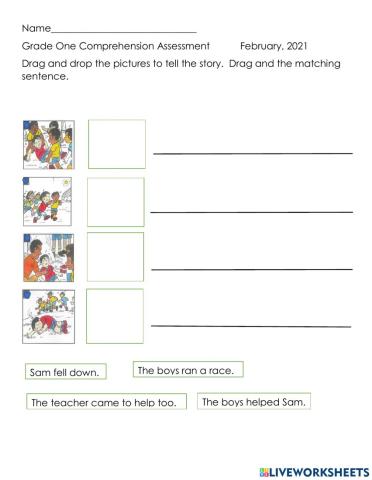 Comprehension Live Worksheet Assessment