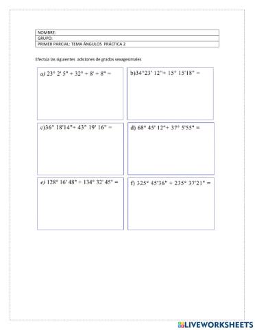 Sumas de sexagesimaLES