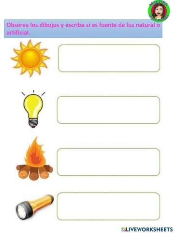 Fuente de luz natural y artificial