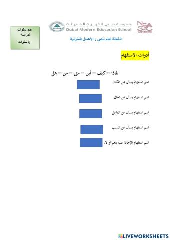 أسماء الاستفهام