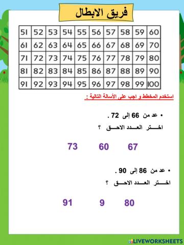 العد حتى 120ابطال