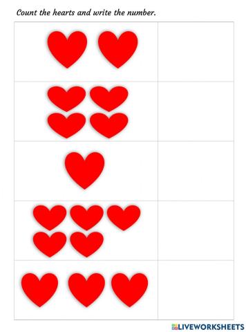 Counting numbers 1 to 5