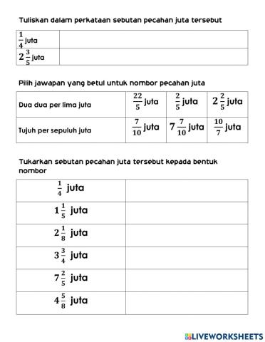 Pecahan jutaT6
