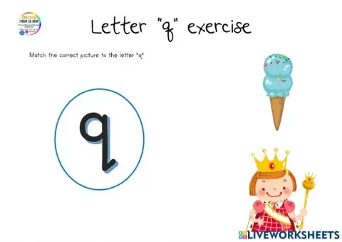 Letter q + picture exercise
