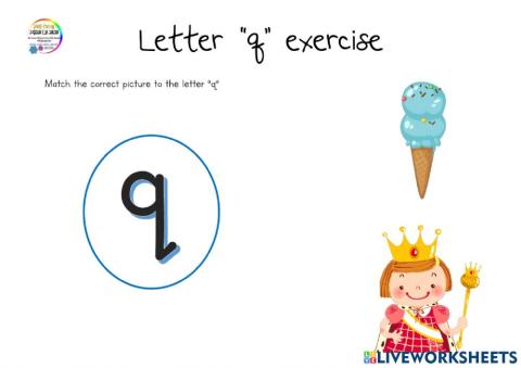 Letter q + picture exercise