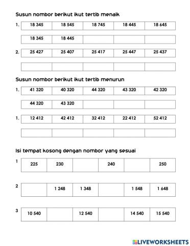 Tulis nombor tahun 4
