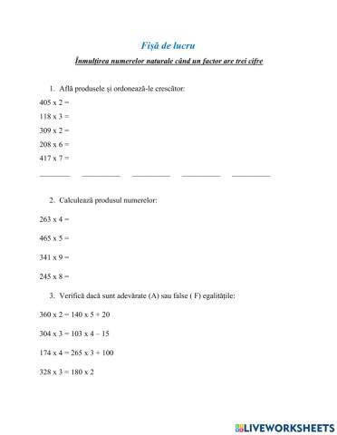 Fisă de lucru
