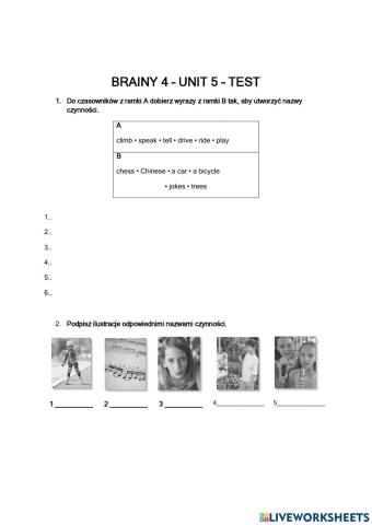 Brainy 4 unit 5 test