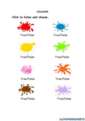 Colours (a)Preprimary