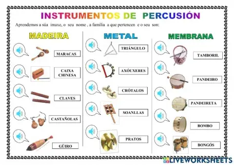 Os instrumentos de percusión