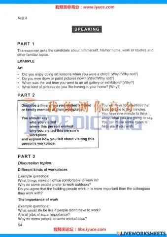 Ielts 12 - Test 8 - Speaking