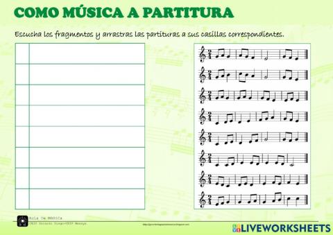 como música a partitura