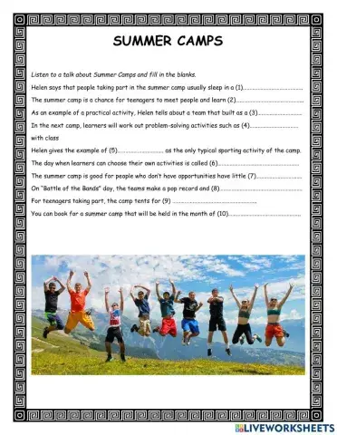 Summer Camp FCE Listening