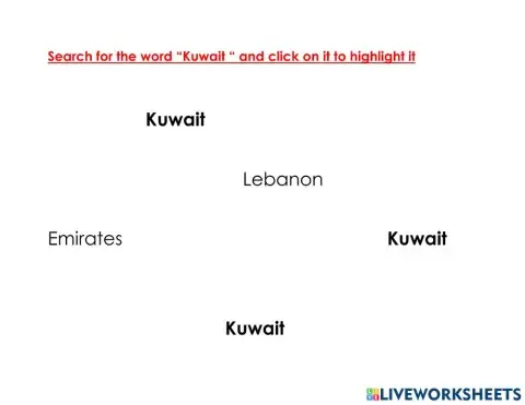 Sight read  word Kuwait