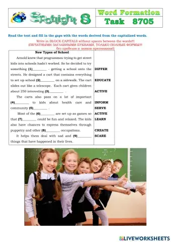 Spotlight 8 Task 8705