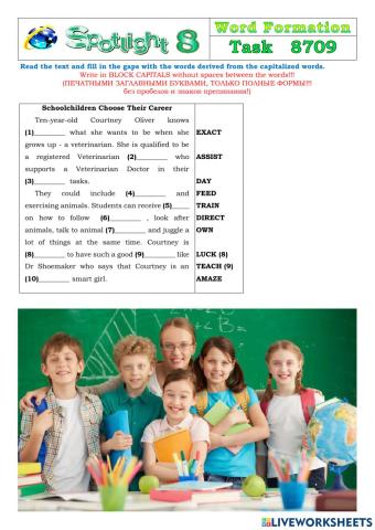 Spotlight 8 Task 8709