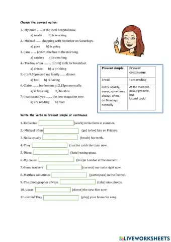 Present simple and continuous