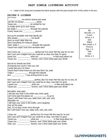 Past Simple Listening Activity