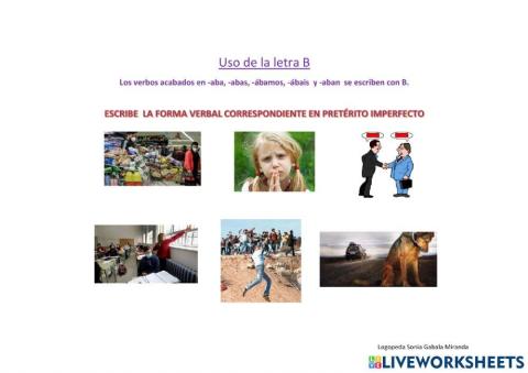 Verbos acabados en -aba, -abas, -aban,-ábamos,-aban