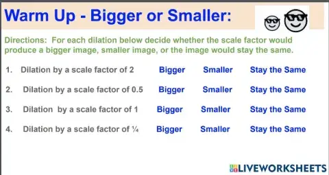 Dilation with scale factor