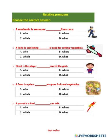 Relative pronouns