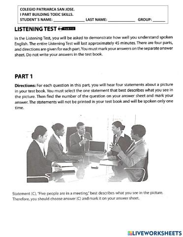 Building listening toieic test