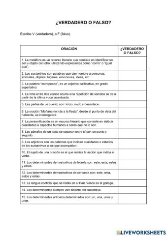 Verdadero o falso