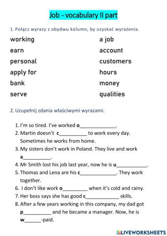 Job vocabulary