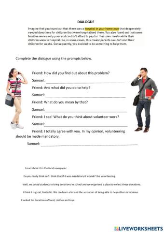 Volunteering dialogue