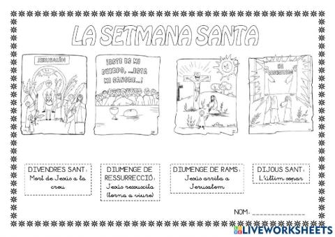 La Setmana Santa. Relacionem i escribim