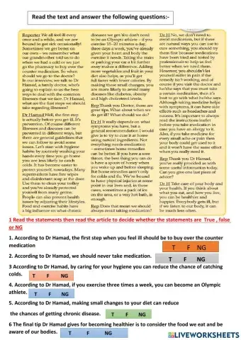 Reading comprehension