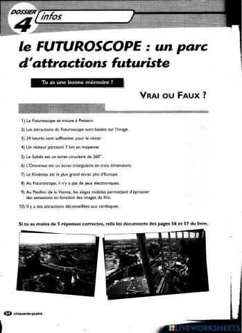 Junior 2 Dossier 4 Futuroscope