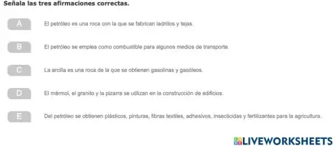 Rocas y minerales. Usos