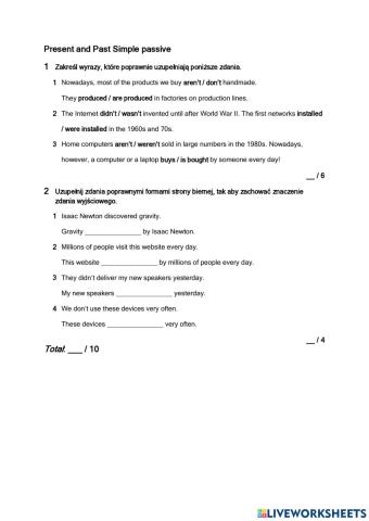 Present and Past Simple Passive