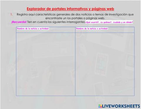Páginas web y portales
