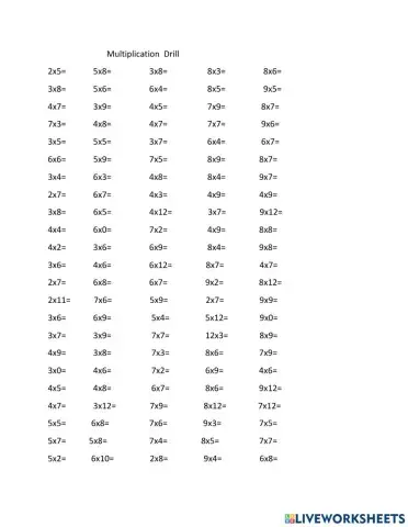 Multiplication Drill